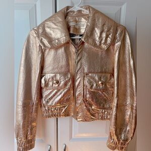 ✨✨Vintage Marc Jacobs Rose Gold Leather Bomber Jacket✨✨